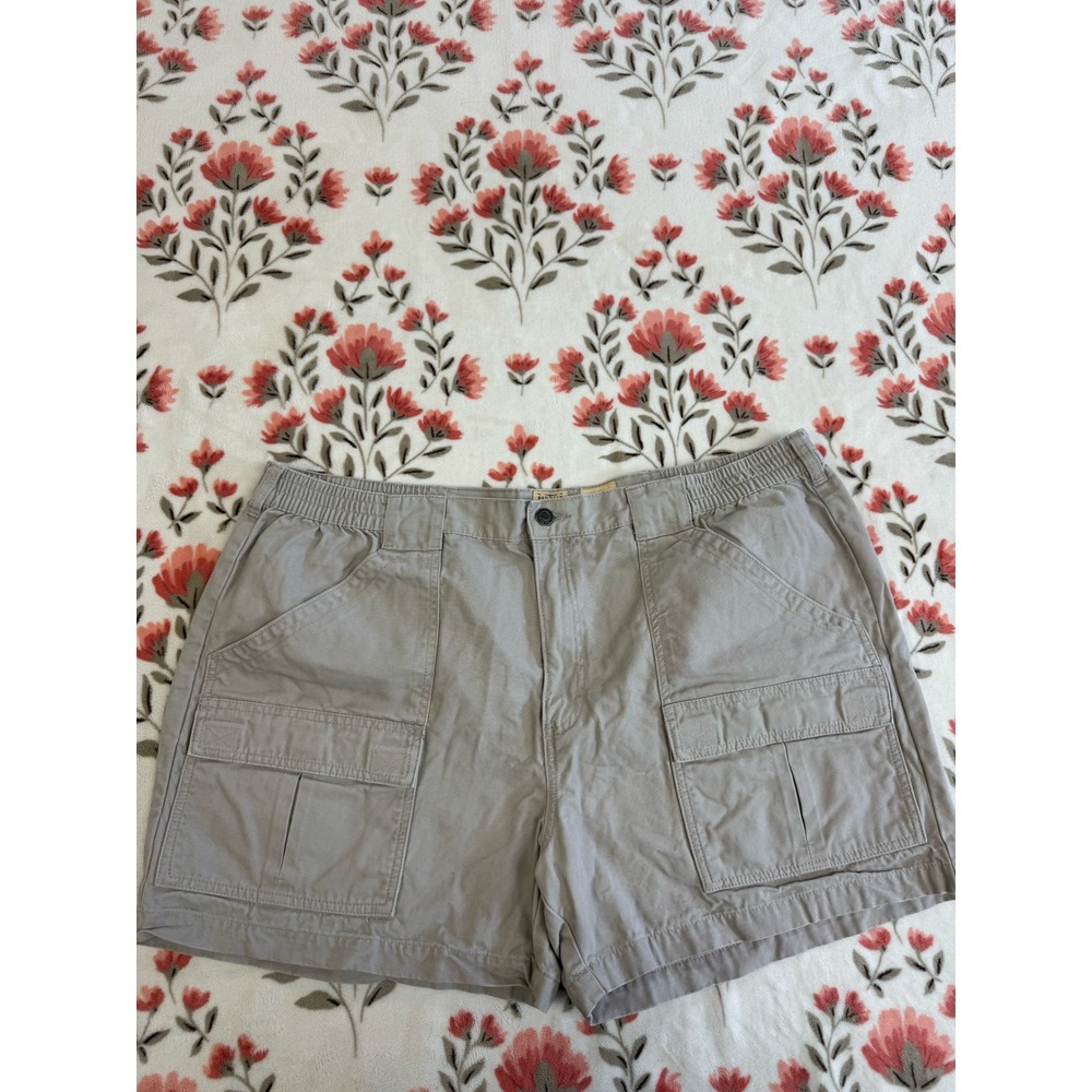 Red Head Brand Co Men Cargo Shorts Size 44 Tan Khaki Cotton Canvas Elastic Waist